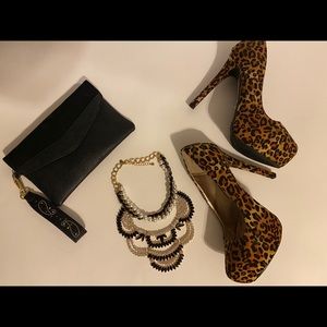 Leopard Platform Heels-Charlotte Russe Size 8